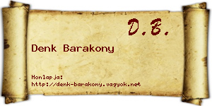Denk Barakony névjegykártya